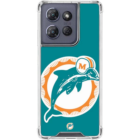 NFL Miami Dolphins Retro Logo Moto G Play 5G (2025) Clear Case